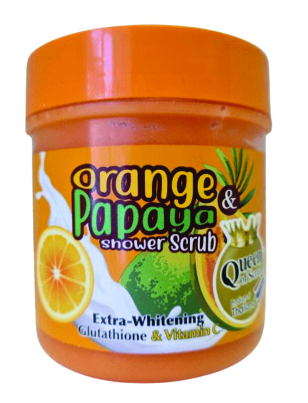 Orange papaya shower scrub